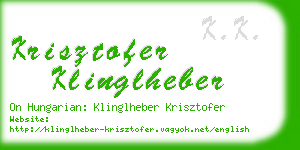 krisztofer klinglheber business card